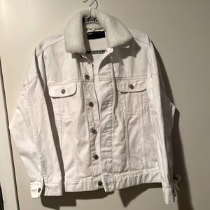 Men’s White Denim and Fleece Jacket ASOS NWT